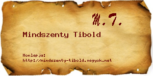 Mindszenty Tibold névjegykártya